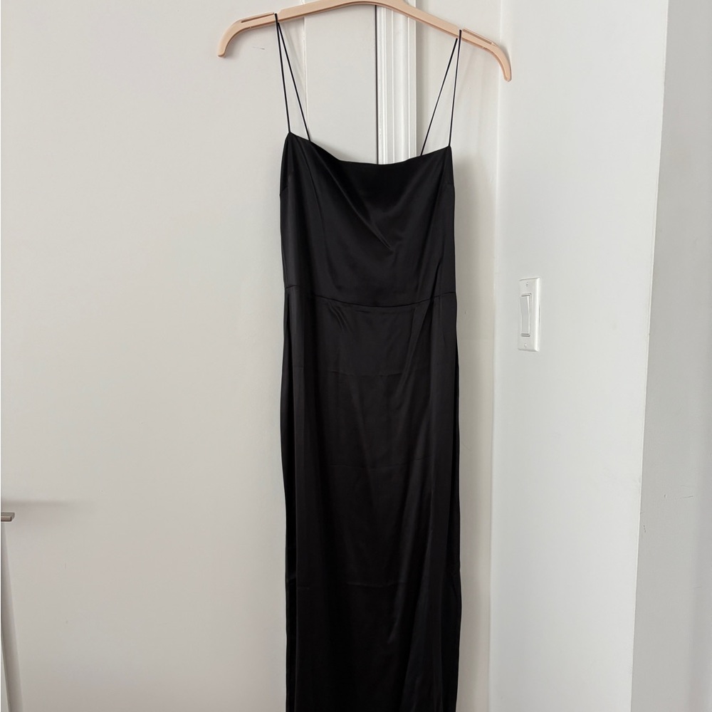 Reformation Black Silk Frankie Dress